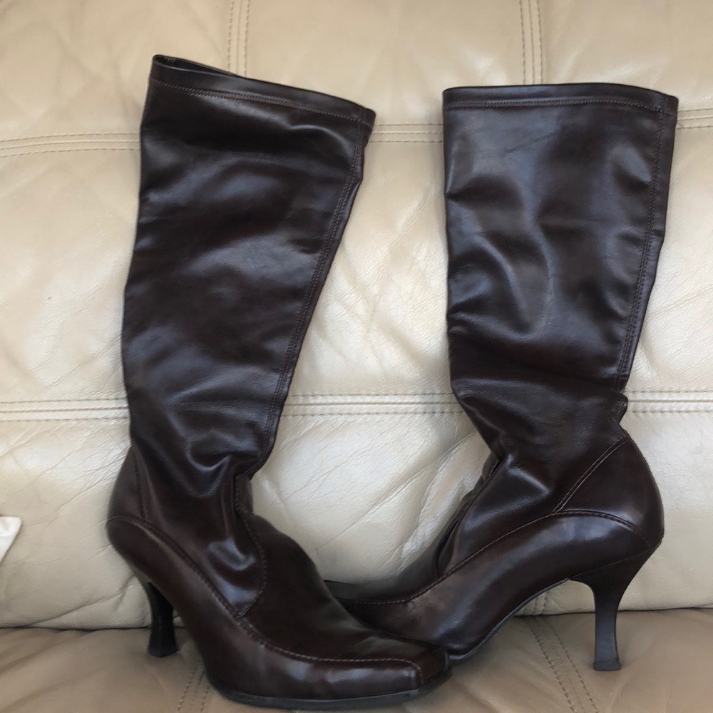 Soft leather slide on boots
